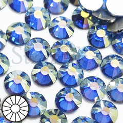 Стразы холодной фиксации клеевые стеклянные Blue Shimmer голубые на StrazOK.ru