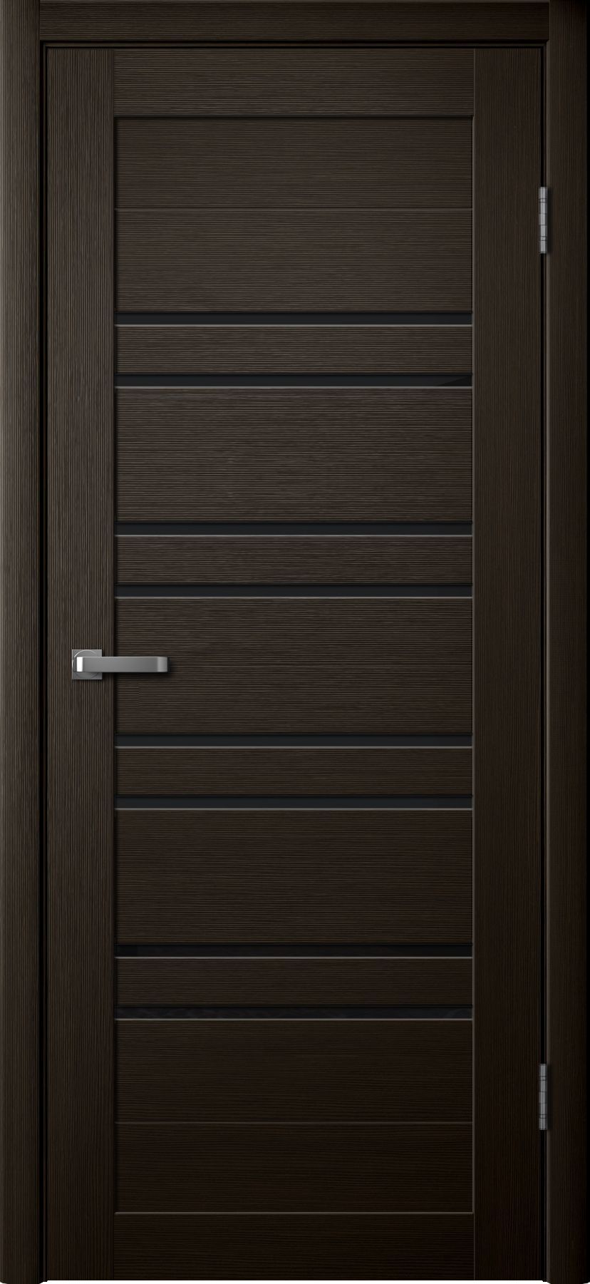 Дверь межкомнатная Двероникс 82Л, цвет мокко дуб, экошпон, стекло черное