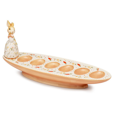 Подставка для 6 яиц Lamart Palais Royal Пасхальный кролик 41,5 см, керамика