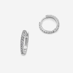 Швензы-кольца с фианитами 16мм, родирование