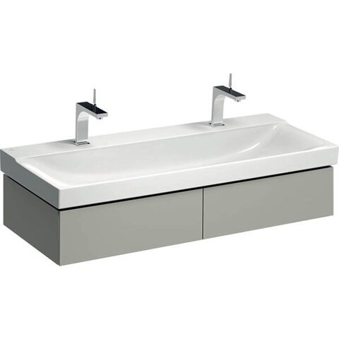 Шкафчик для раковины Geberit Xeno² шириной от 120 см, с двумя выдвижными ящиками: B=117.4см, H=22см, T=46.2см, Серый / Матовое покрытие