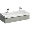 Шкафчик для раковины Geberit Xeno² шириной от 120 см, с двумя выдвижными ящиками: B=117.4см, H=22см, T=46.2см, Серый / Матовое покрытие