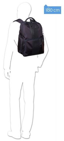 Рюкзак мужской Piquadro Brief, чёрный, кожа натуральная/ткань (CA4439BRBM/N)