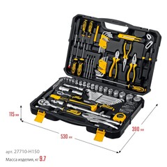 STAYER UNIVERSAL 150, 150 предм., (1/2?+ 1/4?), универсальный набор инструмента, Professional (27710-H150)