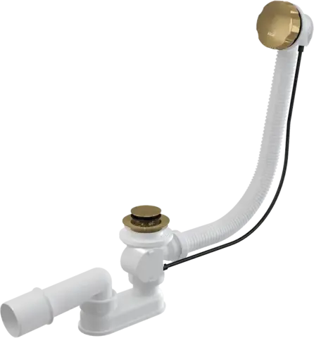 Alcaplast A55K-G-B Сифон для ванны автомат комплект, металл, GOLD-мат