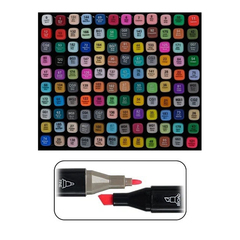 Маркер для скетчинга, двусторонние, Basir, на подставке, четырёхгранные, 14 мм, спиртовые, 120 шт