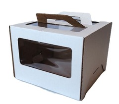 Коробка для торта с ручками 20х20х15
