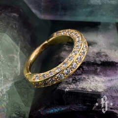 Кликер "Ceres" - Желтое золото - White CZ