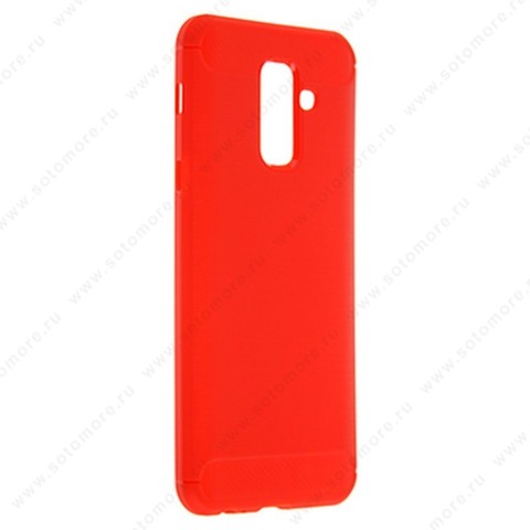 Накладка Carbon 360 силиконовая для Samsung Galaxy J8 J810 2018 красный