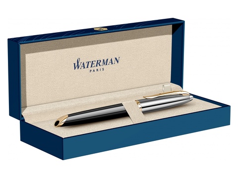 Ручка-роллер Waterman Carene DeLuxe Black & Silver GT, F (S0699980)