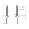 Gessi 316 Смеситель для раковины на 1 отверстие высокий, без донного клапана, h=305мм , излив 123мм, цвет: brushed black metal pvd 54106#707