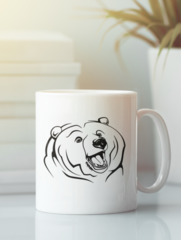 Кружка с изображением Медведь, Медвежонок (Bear) белая 006
