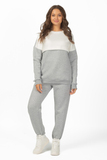 Утепленный спортивный костюм для беременных и кормящих 15069 серый меланж