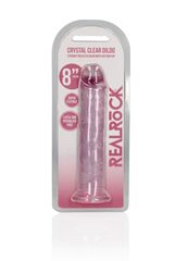 Розовый фаллоимитатор Crystal Clear на присоске - 22 см. - 