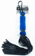 Нежная плеть с синим мехом BDSM Light - 43 см. - 