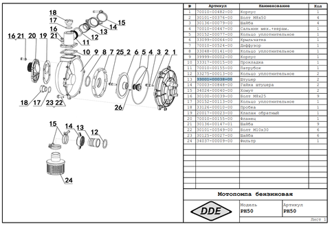 Штуцер DDE PH50 / PH50-80 (33001-00038-00)