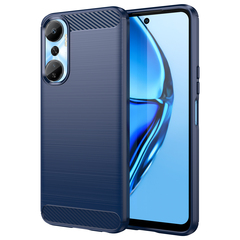 Чехол синего цвета с дизайном в стиле карбон для смартфона Infinix Hot 20, серии Carbon от Caseport