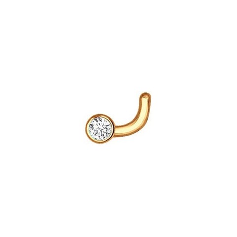 060017 - Пирсинг в нос из золота с фианитом