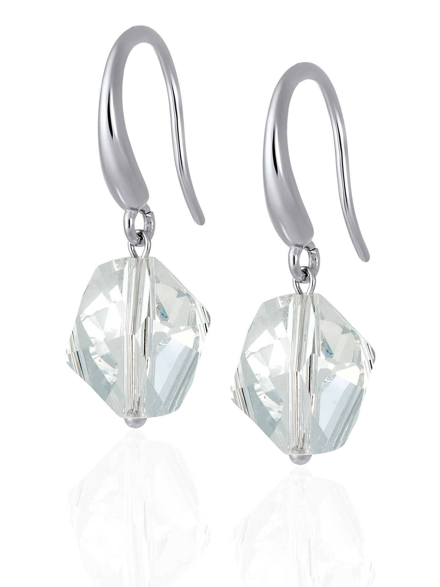 Серебряные серьги с кристаллами Swarovski