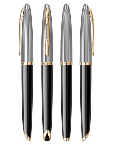 Ручка-роллер Waterman Carene DeLuxe Black & Silver GT, F (S0699980)