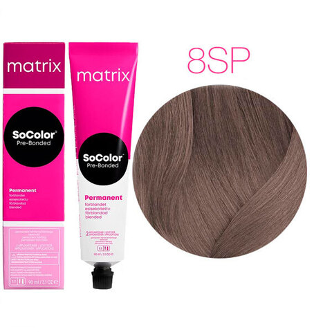 Matrix SoColor Pre-Bonded 8SP светлый блондин серебристый жемчужный, стойкая крем-краска для волос с бондером