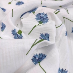 Муслин двухслойный "Васильки", по 2 м