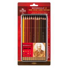 Карандаши акварельные KOH-I-NOOR MONDELUZ 3722, 12цв BRAUN LINE/коричневые