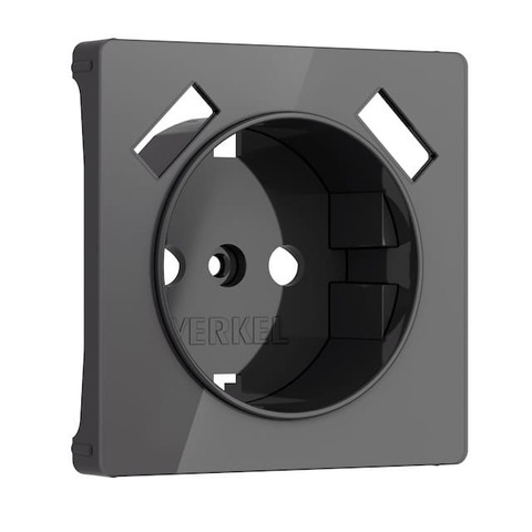 Лицевая панель розетки электрической с USB зарядкой. Цвет Графит акрил. Werkel(Веркель). Встраиваемые механизмы. a064100 / W1179544