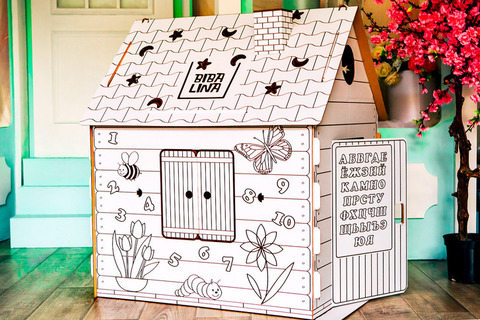 Дом раскраска Бибалина, дом раскраска, Bibalina, картонный домик, подарок ребенку, подарок для девочки