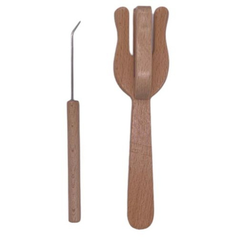 Деревянная вязальная вилка для плетения шнуров