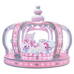 Электрическая карусель «Корона Принцессы» розовая, 12 мест