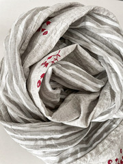 Шарф льняной комби. со штампами 