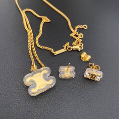 Серьги-пусеты CELINE в форме лого качество lux