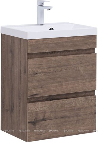 Aquanet 335874 Тумба с раковиной Нота new 50 цв.дуб веллингтон табак (335874)