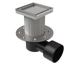 ТП-5100.1N-3020 Трап регулируемый под плитку горизонтальный выход 75/110, с фланцем из нержавеющей стали c незамерзающим затвором