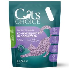 Cat's choice растительный комкующийся наполнитель тофу с ароматом 