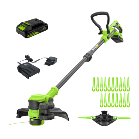 Триммер аккумуляторный Greenworks ST3002, 24V, 30 см, c 1хАКБ 2Ач и ЗУ (ST3002UA)