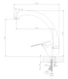 Смеситель для кухни с поворотным изливом B35-25