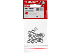 ЗУБР DIN 985, кл. пр. 6, M6, цинк, 16 шт, самостопорящаяся гайка с нейлоновым кольцом (303586-06)