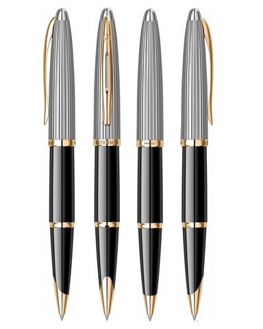 Ручка-роллер Waterman Carene DeLuxe Black & Silver GT, F (S0699980)