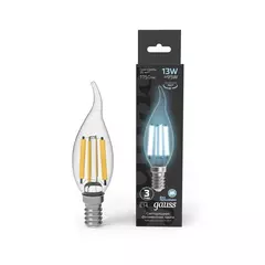 Лампа Gauss LED Filament Свеча на ветру 13W E14 1150lm 4100K  104801213