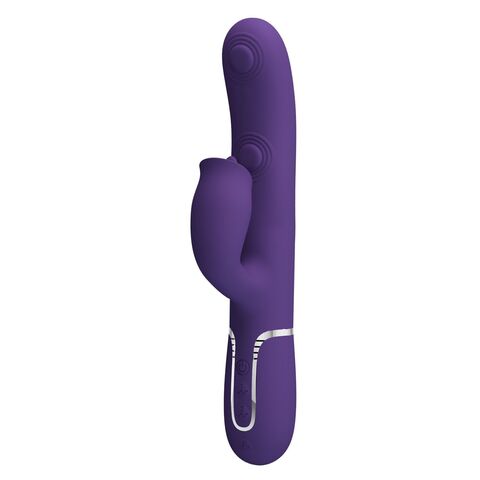 Сливовый вибратор-кролик с пульсацией Gigi - 22,8 см. - Baile Pretty Love BW-500035-2