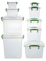 Набор из 9-ти контейнеров для хранения Эльфпласт Fresh Box квадратный с крышками