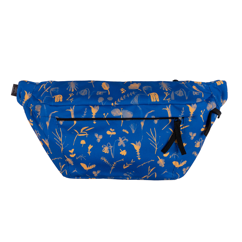 Flowers blue background / сумка через плечо