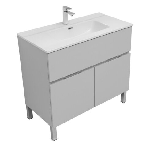 Aquanet 303913 Тумба Алвита new 90 напольная 1 ящ., 2 дв. цв.серый (303913)