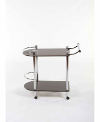 (VT-S-02) Сервировочный столик (MK-2315) (МДФ+хромир-й металл)  цвет: Темный орех