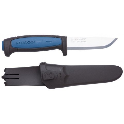 Нож Morakniv Pro S стальной разделочный, лезвие: 91 mm, прямая заточка, черный/синий (12242)