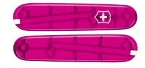 Набор накладок для ножа Victorinox 84 мм. без штопора (C.2605.T3+C.2305.T4) цвет розовый полупрозрачный