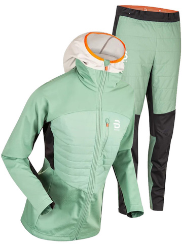 Премиальный теплый лыжный костюм Bjorn Daehlie North Booster Malachite Green женский