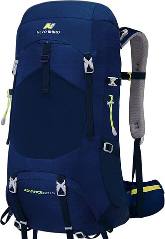 Картинка рюкзак туристический Nevo Rhino Advance 60+5 Blue - 1